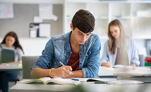 Students at a UK university campus
