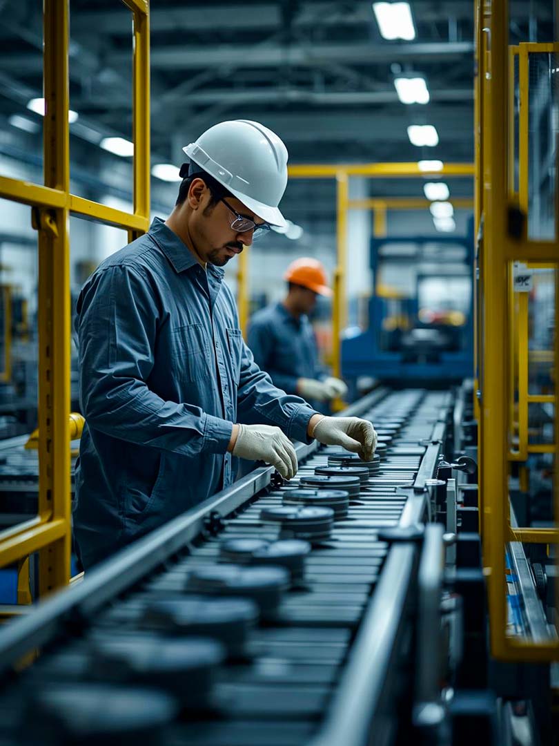 Factory team briefing and safety compliance checks