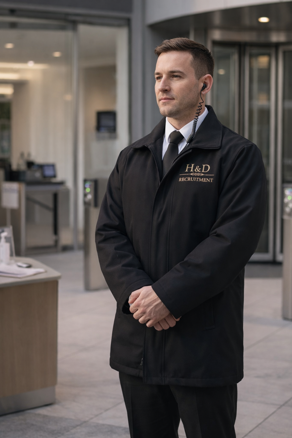 Professional manned guarding at a UK commercial site with visitor screening and patrol presence