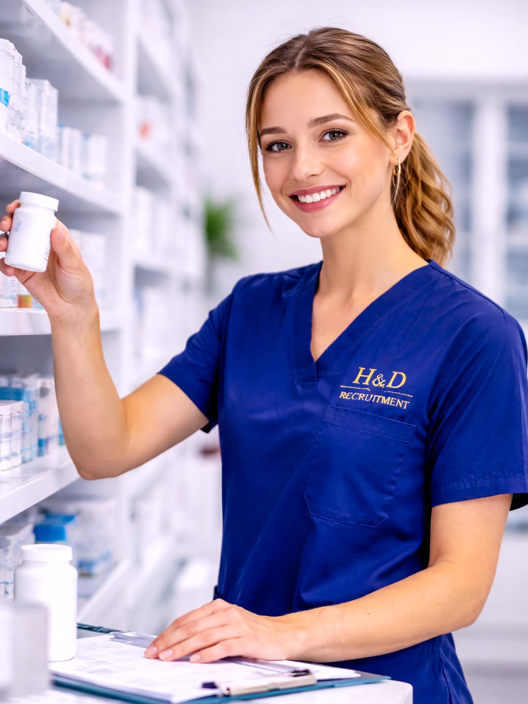 Healthcare professional assisting a patient