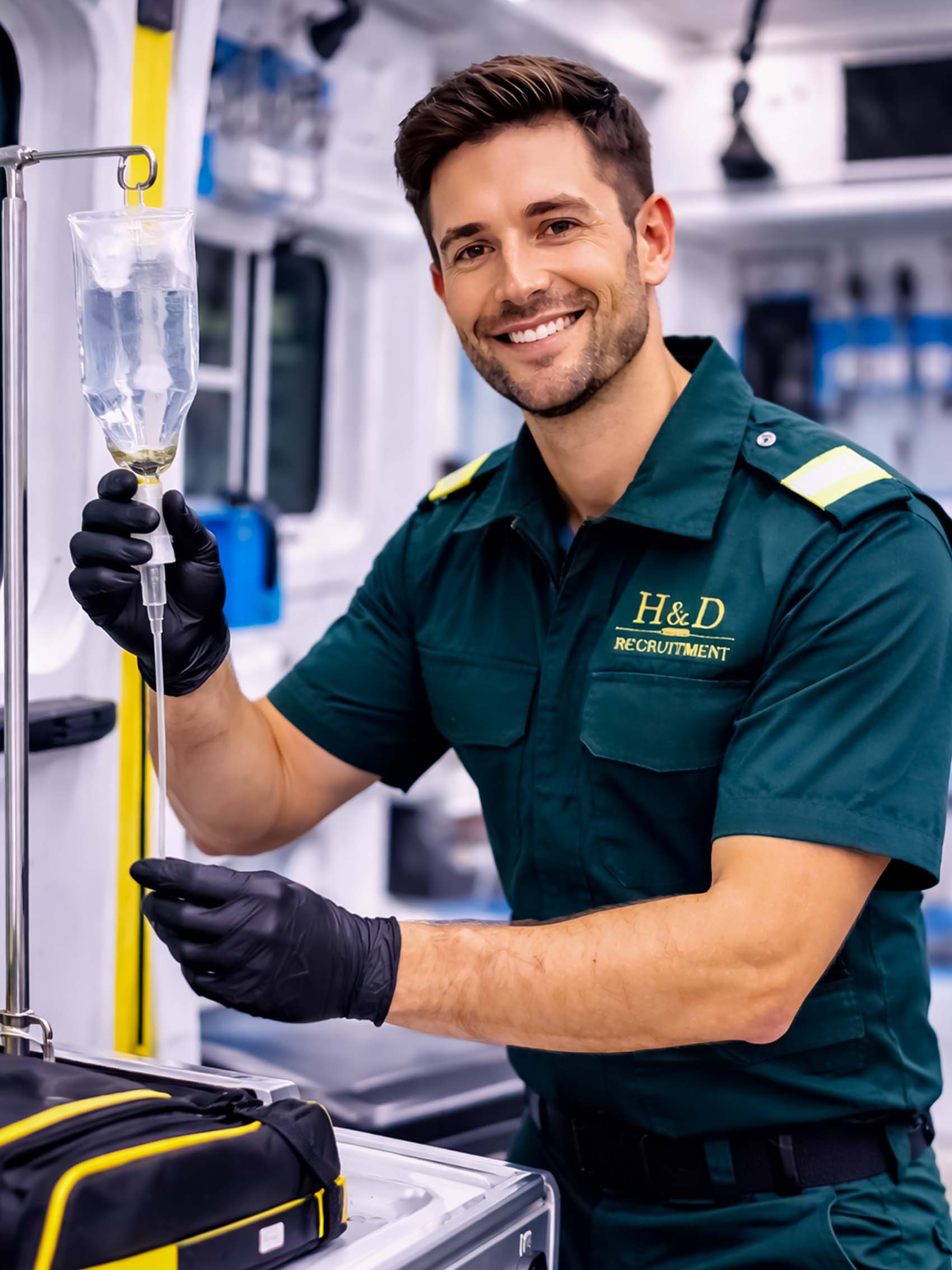 Nurse administering care to a patient